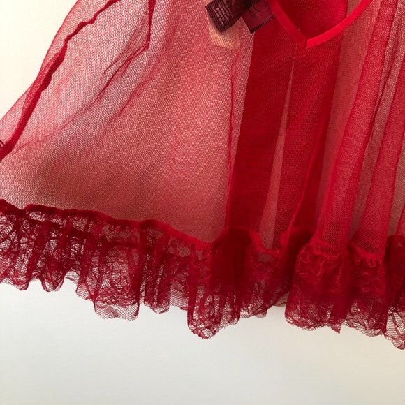 La Senza Red Lace Babydoll Bustier Lingerie NWT - Picture 4 of 6